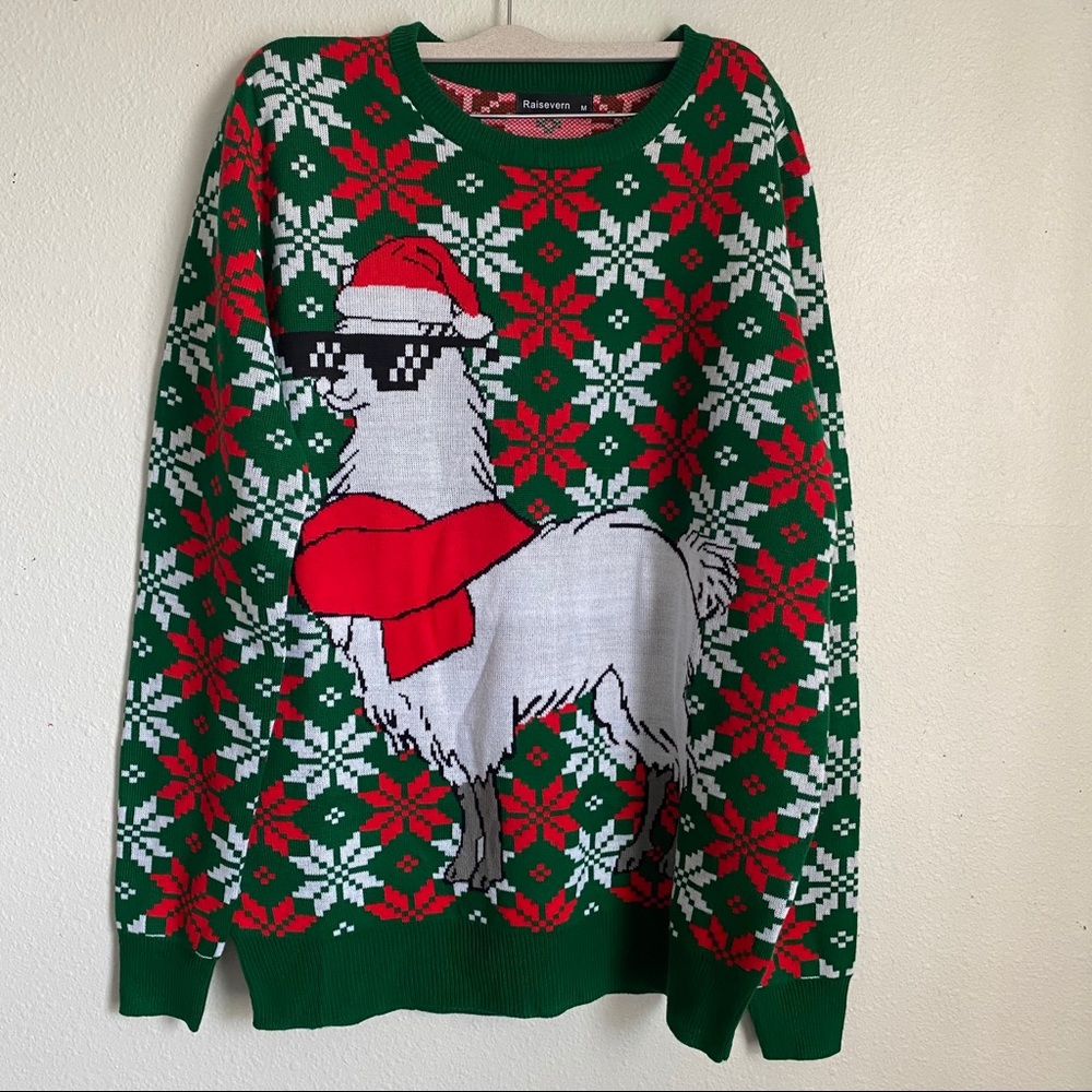 Cool Llama Christmas Sweater size M